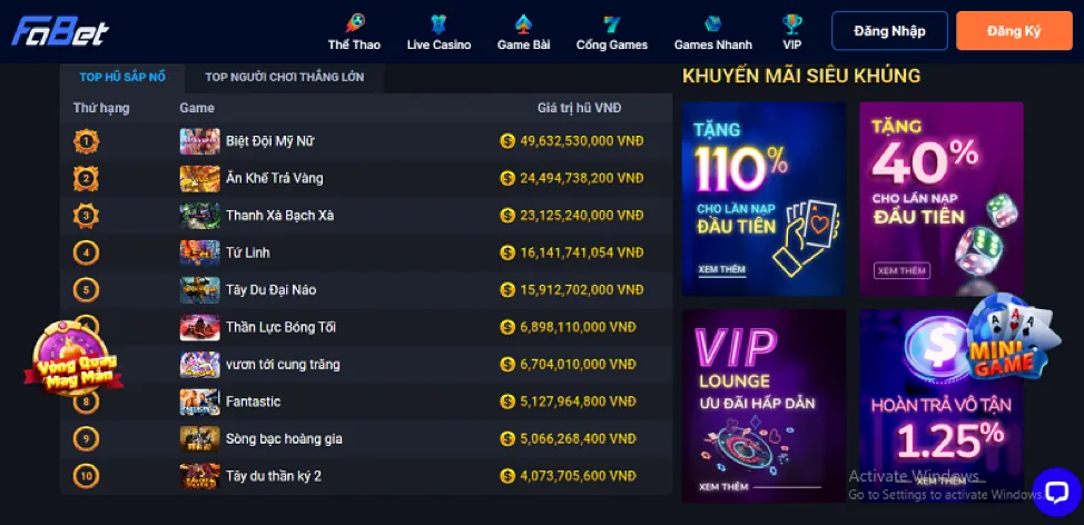Người chơi ăn Jackpot lớn tại HF888